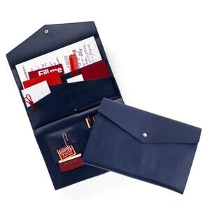 Glass Ladder & Co. Portfolio Clutch, Laptop Sleeve - Navy Vegan Leather